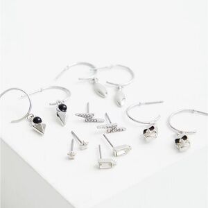 3/$25 Torrid Earring Set of 6 Silver Tone Skull Bold Studs & Huggies Earrings